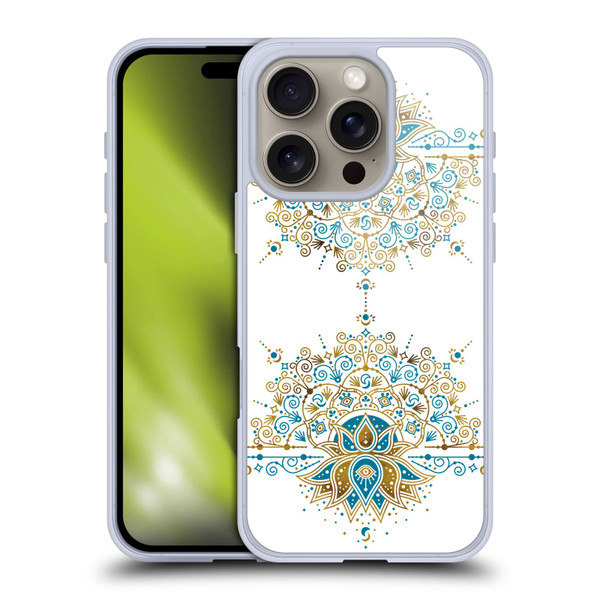 Cat Coquillette Patterns 6 Lotus Bloom Mandala 2 Soft Gel Case for Apple iPhone 16 Pro
