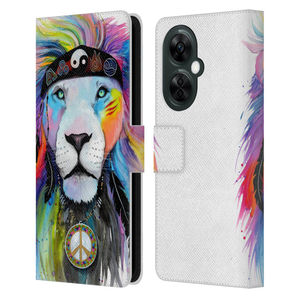 Pixie Cold Cats Hippy Lion Leather Book Wallet Case Cover For OnePlus Nord CE 3 Lite 5G