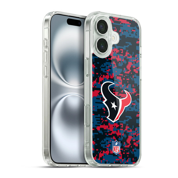 NFL Houston Texans Graphics Digital Camouflage Soft Gel Case for Apple iPhone 16 Plus & MagSafe