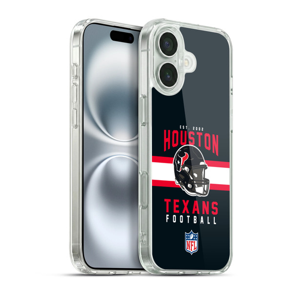 NFL Houston Texans Graphics Helmet Typography Soft Gel Case for Apple iPhone 16 Plus & MagSafe