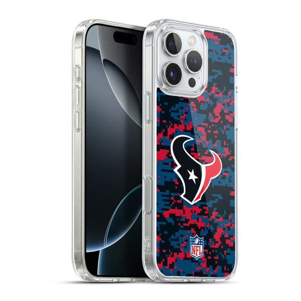 NFL Houston Texans Graphics Digital Camouflage Soft Gel Case for Apple iPhone 16 Pro Max & MagSafe