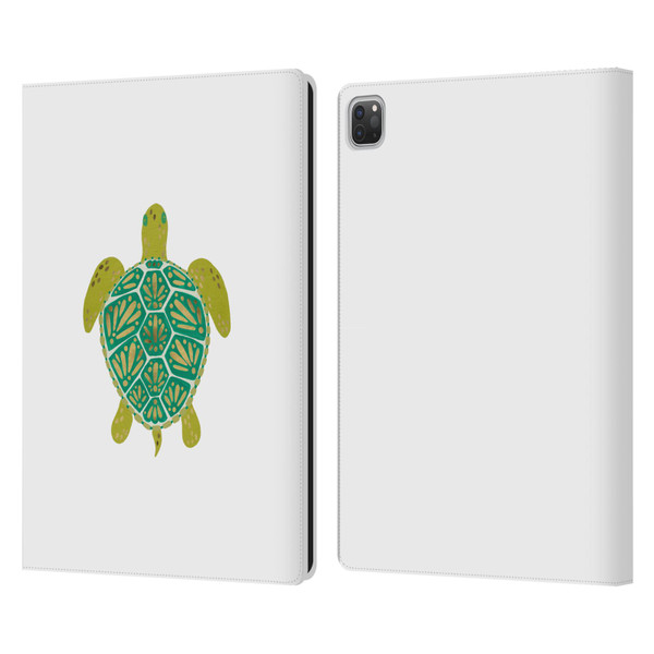 Cat Coquillette Sea Turtle Green Leather Book Wallet Case Cover For Apple iPad Pro 13 M4 2024