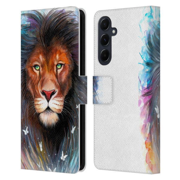 Pixie Cold Cats Sacred King Leather Book Wallet Case Cover For Samsung Galaxy A55 5G