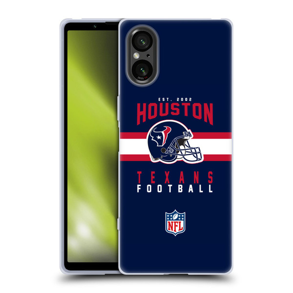NFL Houston Texans Graphics Helmet Typography Soft Gel Case for Sony Xperia 5 V 5G