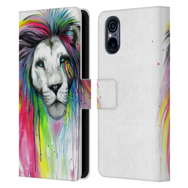 Pixie Cold Cats Rainbow Mane Leather Book Wallet Case Cover For Sony Xperia 5 V 5G