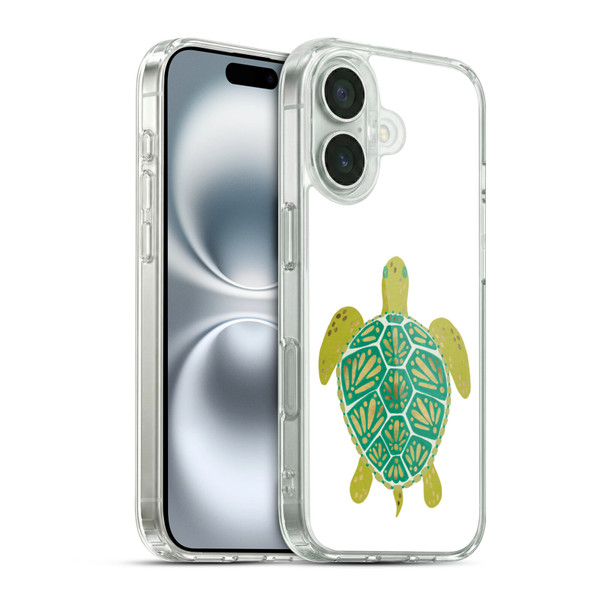 Cat Coquillette Sea Turtle Green Soft Gel Case for Apple iPhone 16 & MagSafe