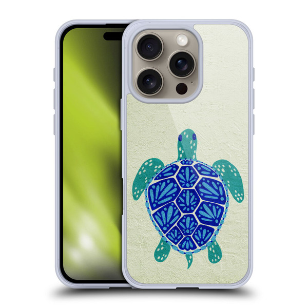 Cat Coquillette Sea Turtle Blue Soft Gel Case for Apple iPhone 16 Pro