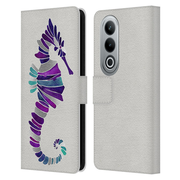 Cat Coquillette Sea Seahorse Purple Leather Book Wallet Case Cover For OPPO OnePlus Ace 3V 5G