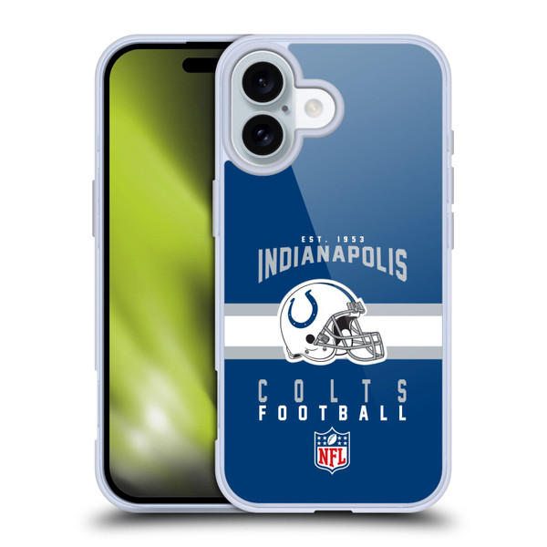 NFL Indianapolis Colts Graphics Helmet Typography Soft Gel Case for Apple iPhone 16