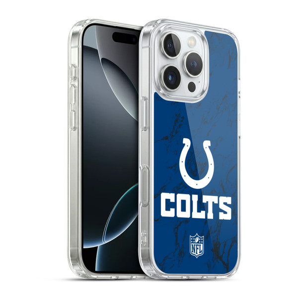 NFL Indianapolis Colts Graphics Coloured Marble Soft Gel Case for Apple iPhone 16 Pro & MagSafe