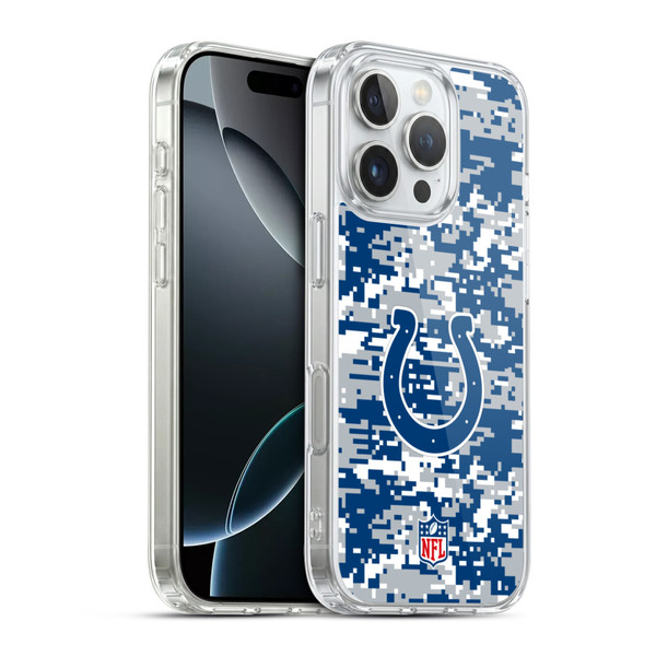 NFL Indianapolis Colts Graphics Digital Camouflage Soft Gel Case for Apple iPhone 16 Pro & MagSafe