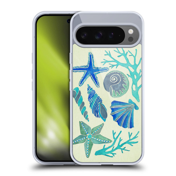 Cat Coquillette Sea Seashells Blue Soft Gel Case for Google Pixel 9 Pro XL