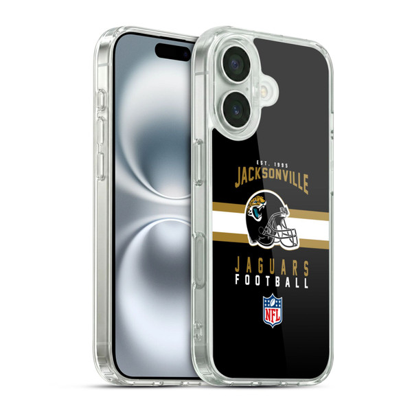 NFL Jacksonville Jaguars Graphics Helmet Typography Soft Gel Case for Apple iPhone 16 & MagSafe