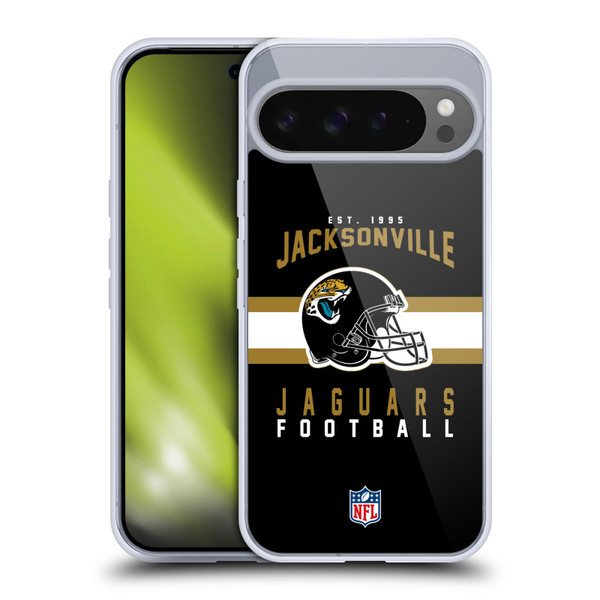 NFL Jacksonville Jaguars Graphics Helmet Typography Soft Gel Case for Google Pixel 9 Pro XL