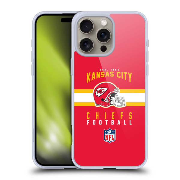 NFL Kansas City Chiefs Graphics Helmet Typography Soft Gel Case for Apple iPhone 16 Pro Max