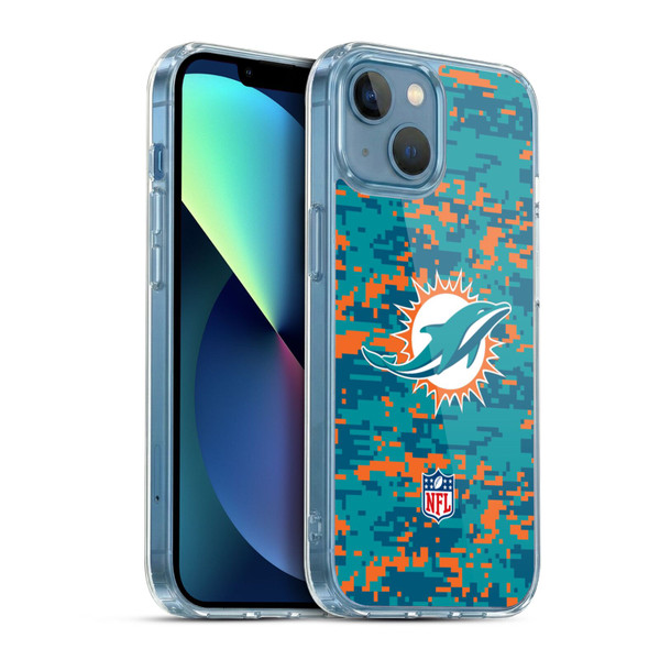 NFL Miami Dolphins Graphics Digital Camouflage Soft Gel Case for Apple iPhone 13 Mini & MagSafe