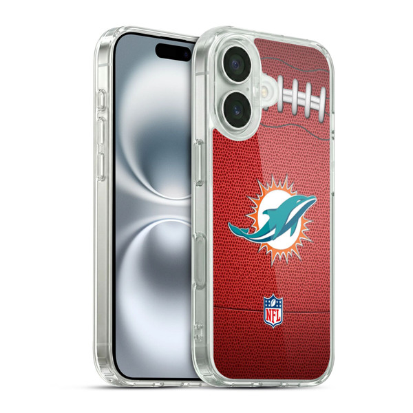 NFL Miami Dolphins Graphics Football Soft Gel Case for Apple iPhone 16 & MagSafe