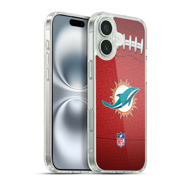 NFL Miami Dolphins Graphics Football Soft Gel Case for Apple iPhone 16 Plus & MagSafe