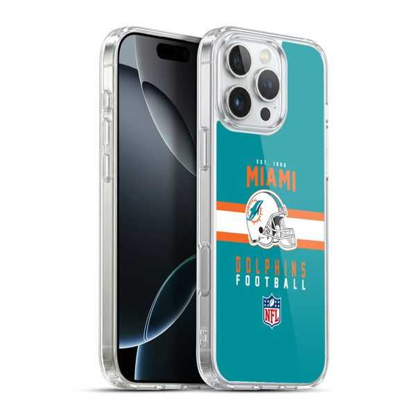 NFL Miami Dolphins Graphics Helmet Typography Soft Gel Case for Apple iPhone 16 Pro Max & MagSafe