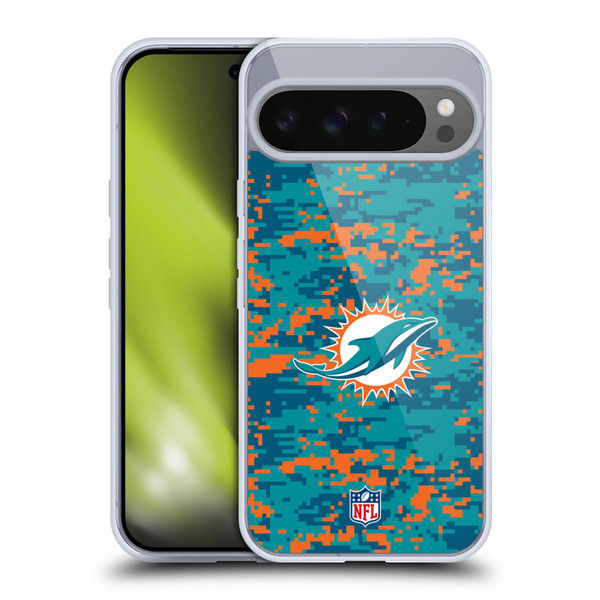 NFL Miami Dolphins Graphics Digital Camouflage Soft Gel Case for Google Pixel 9 Pro XL