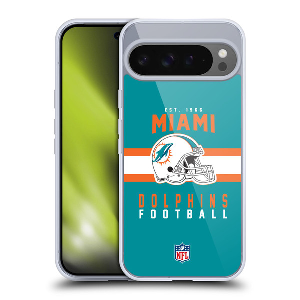 NFL Miami Dolphins Graphics Helmet Typography Soft Gel Case for Google Pixel 9 Pro XL