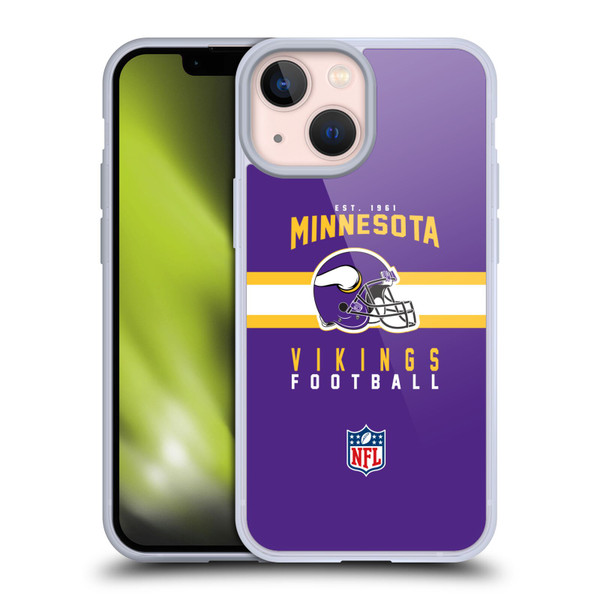 NFL Minnesota Vikings Graphics Helmet Typography Soft Gel Case for Apple iPhone 13 Mini