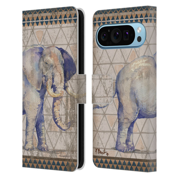Paul Brent Animals Tribal Elephant Leather Book Wallet Case Cover For Google Pixel 9 / Pixel 9 Pro