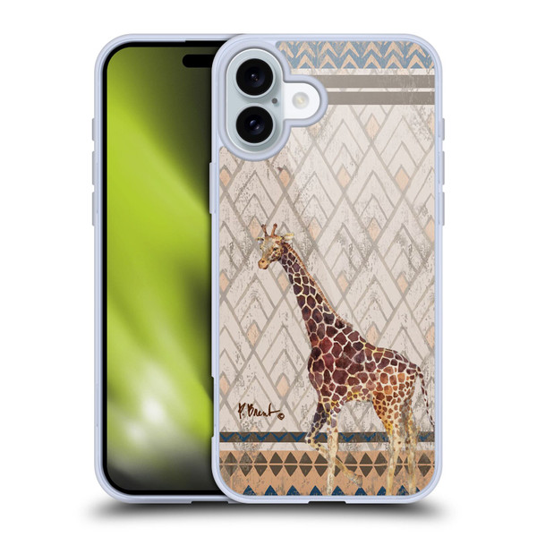 Paul Brent Animals Tribal Giraffe Soft Gel Case for Apple iPhone 16 Plus