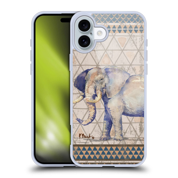 Paul Brent Animals Tribal Elephant Soft Gel Case for Apple iPhone 16 Plus