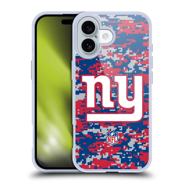 NFL New York Giants Graphics Digital Camouflage Soft Gel Case for Apple iPhone 16