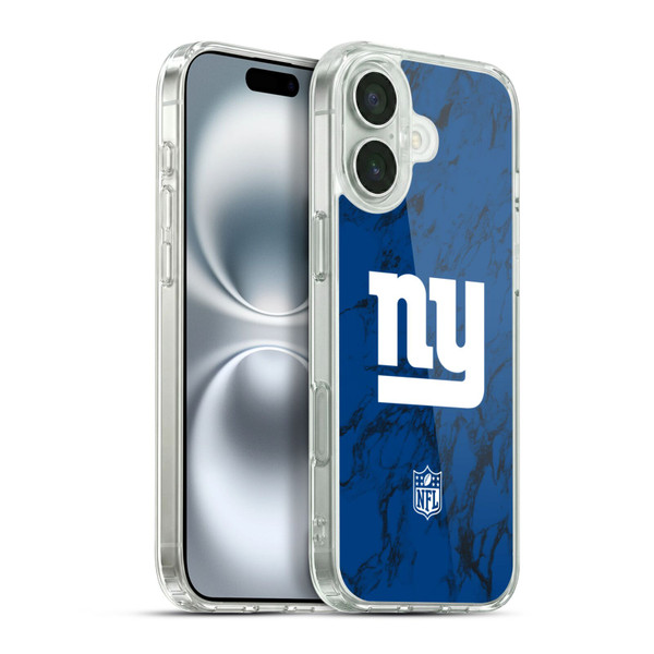 NFL New York Giants Graphics Coloured Marble Soft Gel Case for Apple iPhone 16 Plus & MagSafe