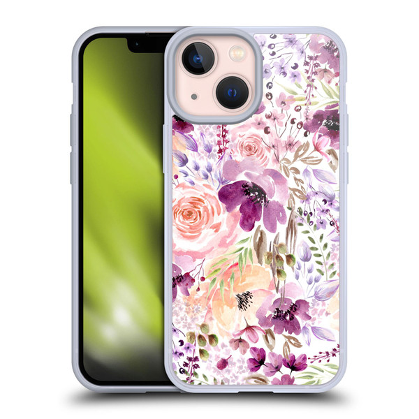 Anis Illustration Bloomers Floral Chaos Soft Gel Case for Apple iPhone 13 Mini