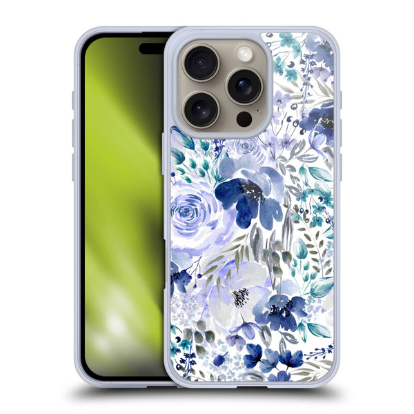 Anis Illustration Bloomers Indigo Soft Gel Case for Apple iPhone 16 Pro