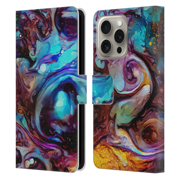 Cosmo18 Jupiter Fantasy Indigo Leather Book Wallet Case Cover For Apple iPhone 16 Pro