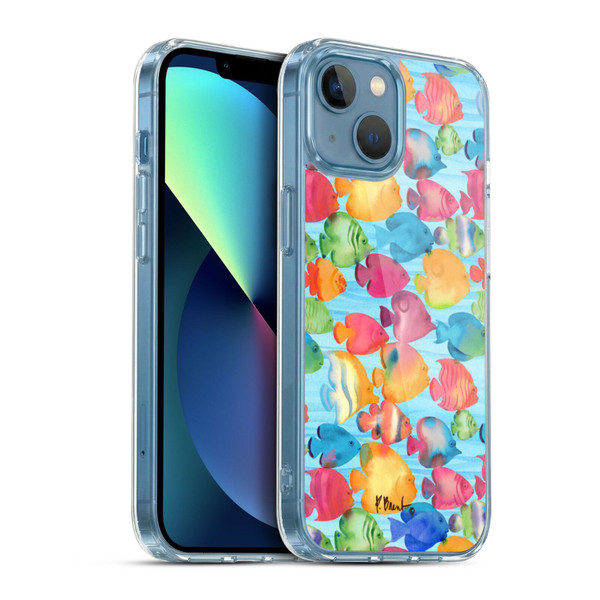 Paul Brent Coastal Tropical Fish School Soft Gel Case for Apple iPhone 13 Mini & MagSafe
