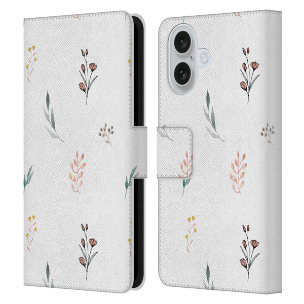 Anis Illustration Flower Pattern 2 Botanicals Leather Book Wallet Case Cover For Apple iPhone 16