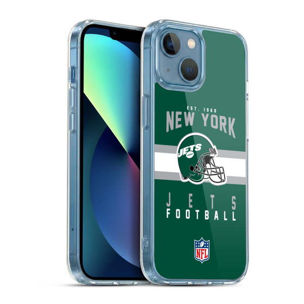 NFL New York Jets Graphics Helmet Typography Soft Gel Case for Apple iPhone 13 Mini & MagSafe
