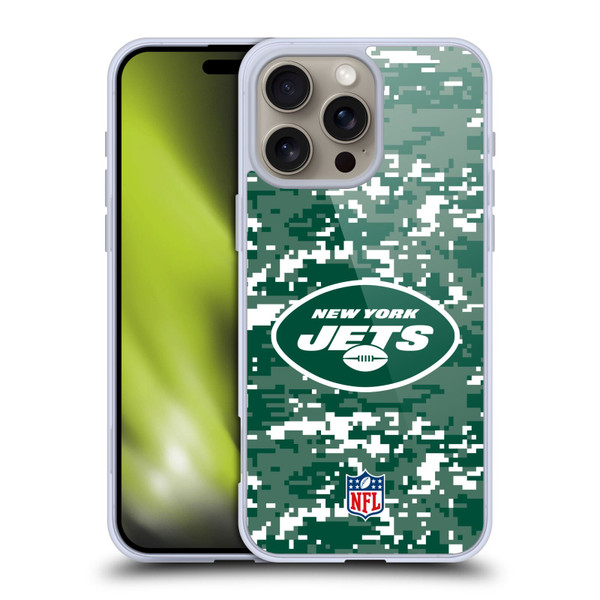 NFL New York Jets Graphics Digital Camouflage Soft Gel Case for Apple iPhone 16 Pro Max