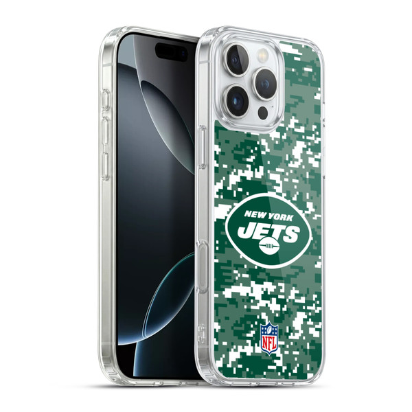 NFL New York Jets Graphics Digital Camouflage Soft Gel Case for Apple iPhone 16 Pro Max & MagSafe