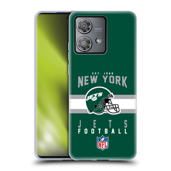 NFL New York Jets Graphics Helmet Typography Soft Gel Case for Motorola Edge 40 Neo 5G