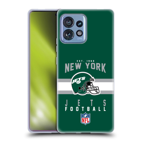 NFL New York Jets Graphics Helmet Typography Soft Gel Case for Motorola Moto Edge 40 Pro