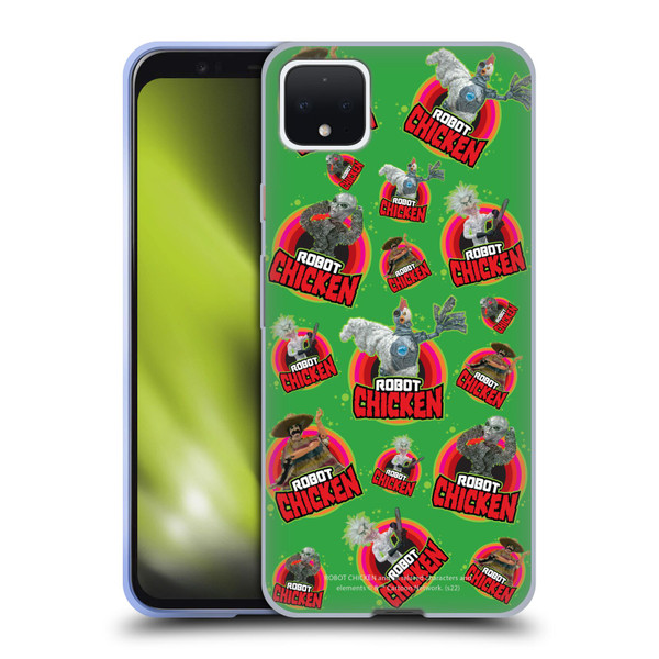 Robot Chicken Graphics Icons Soft Gel Case for Google Pixel 4 XL