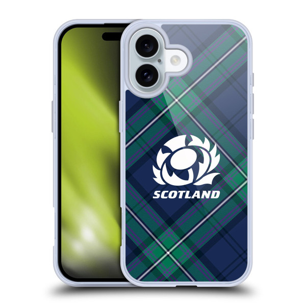 Scotland Rugby Graphics Tartan Oversized Soft Gel Case for Apple iPhone 16