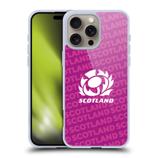 Scotland Rugby Graphics Logo Purple Soft Gel Case for Apple iPhone 16 Pro Max