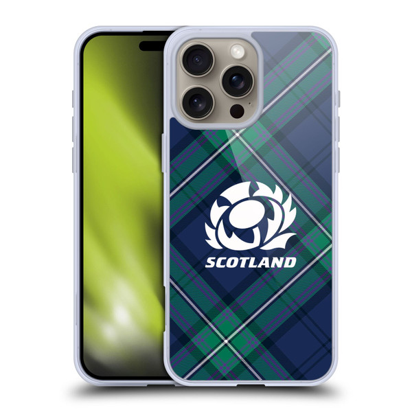Scotland Rugby Graphics Tartan Oversized Soft Gel Case for Apple iPhone 16 Pro Max