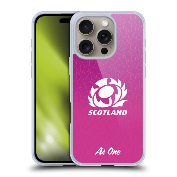 Scotland Rugby Graphics Gradient Pattern Soft Gel Case for Apple iPhone 16 Pro