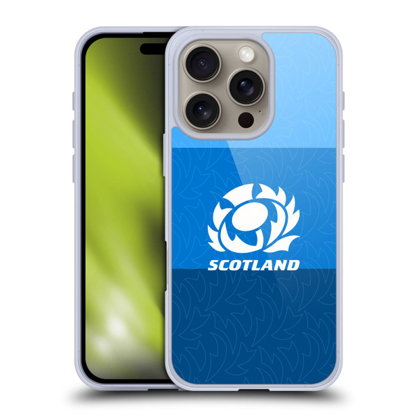 Scotland Rugby Graphics Stripes Pattern Soft Gel Case for Apple iPhone 16 Pro