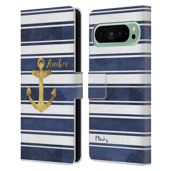 Paul Brent Nautical Anchor Leather Book Wallet Case Cover For Google Pixel 9 Pro XL