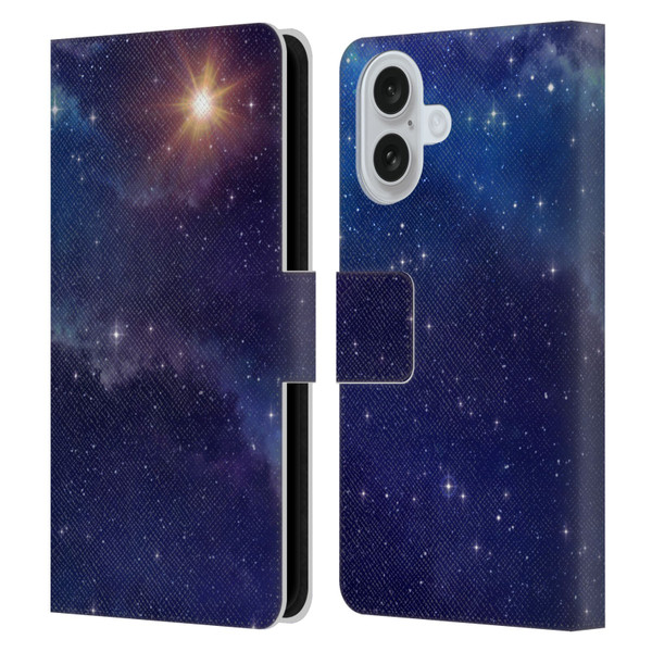 Cosmo18 Space 2 Shine Leather Book Wallet Case Cover For Apple iPhone 16
