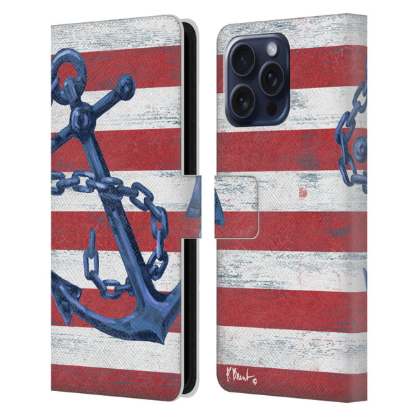Paul Brent Nautical Westerly Anchor Leather Book Wallet Case Cover For Apple iPhone 16 Pro Max
